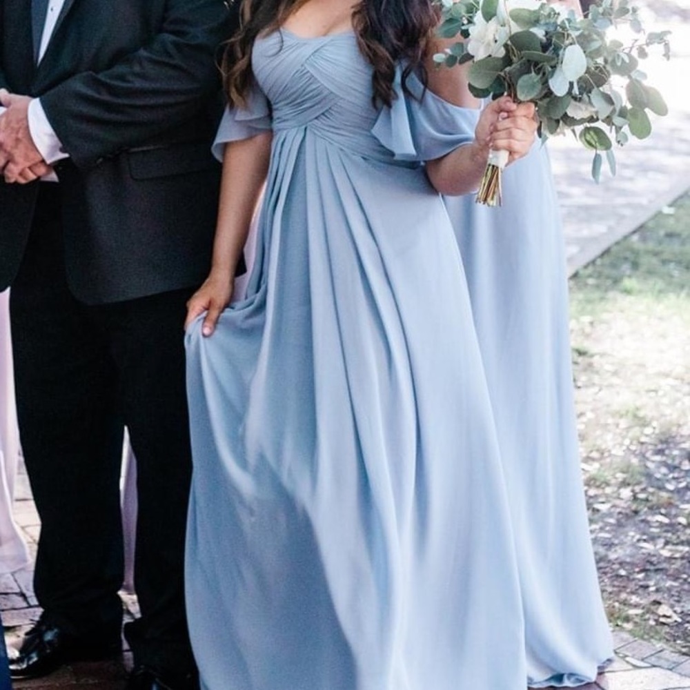 mori lee off the shoulder bridesmaid dress | Dresses | Mori Lee Offshoulder In Dove Blue Dew Drop long lace dresses with sleeves Women's A-Line Formal Dresses Color:White/Green